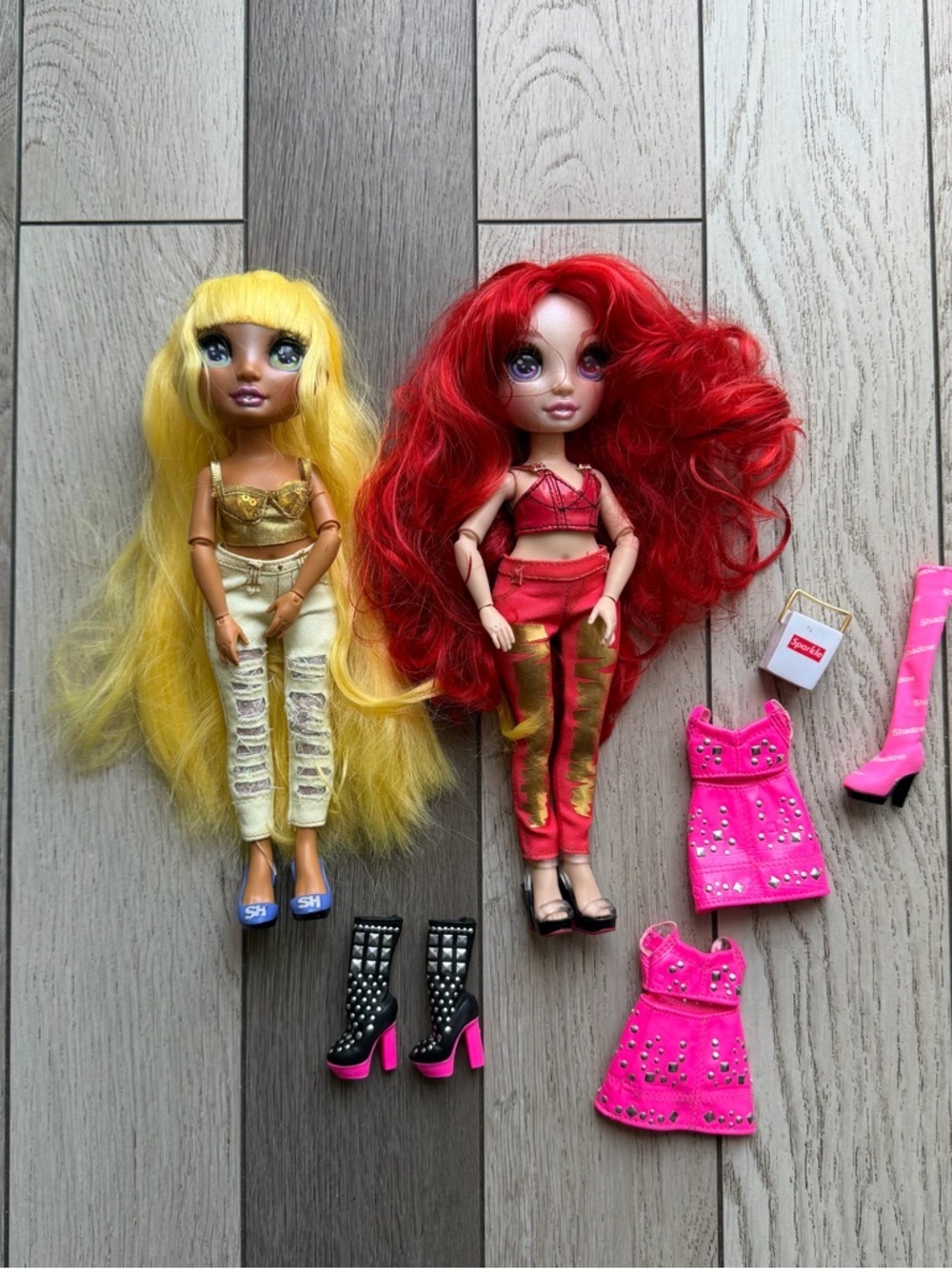 Rainbow High Ruby Anderson Fashion Doll And Yellow Haired Doll And Accessories